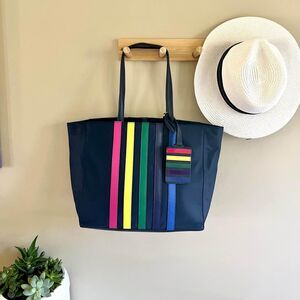 Like New Talbots Blue Rainbow Shoulder Tote